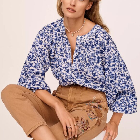 Anthropologie Wanderer Embroidered Pocket Brown Jeans Sz 26 - Picture 3 of 12